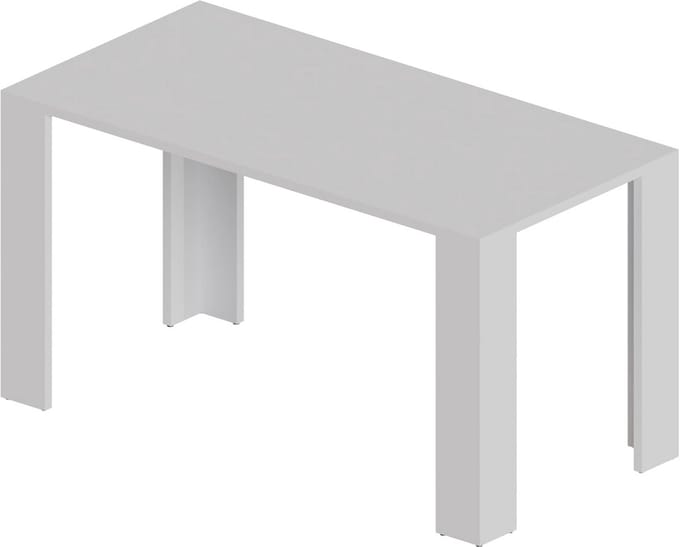 Eettafel, Keukentafel of Bureau met Dik Tafelblad, Wit, 140 x 80 cm