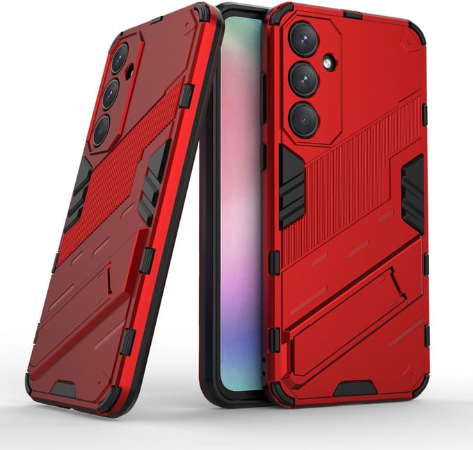 Solidenz StandGuard Xtreme geschikt voor Samsung Galaxy A35 hoesje - Rood