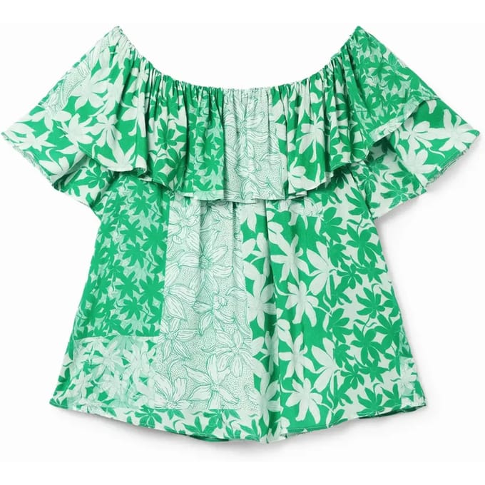 Bloemenprint Blouse Offshoulder Top