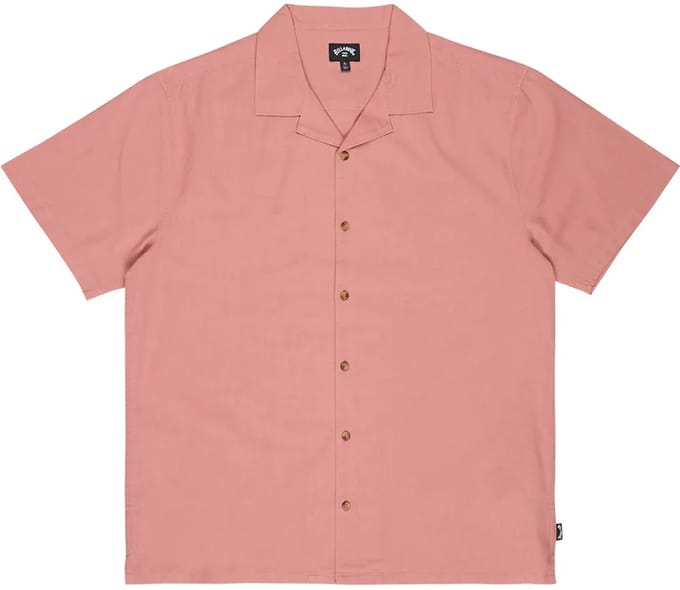 Billabong Vacay Linen Overhemd Met Korte Mouwen Roze S Man