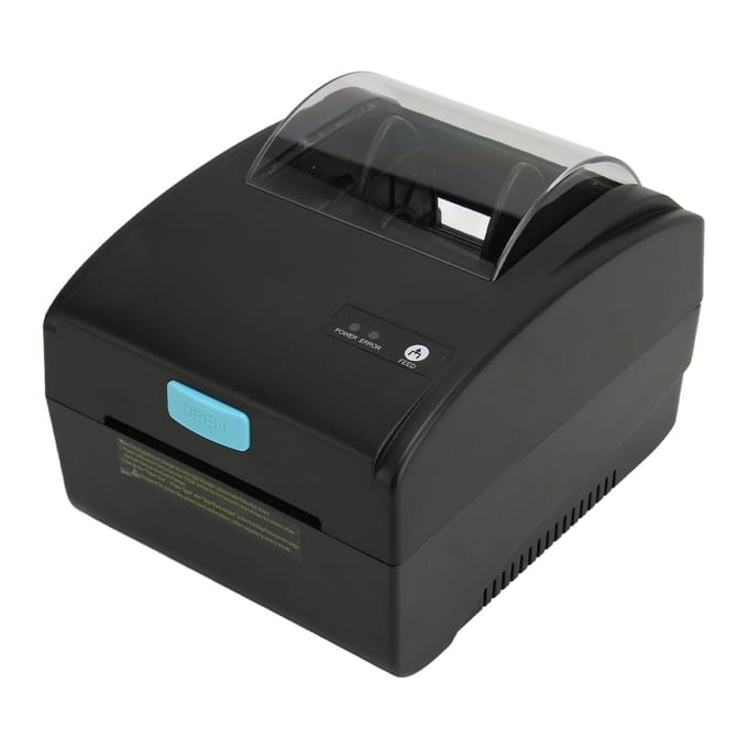 Labelprinter 80mm USB Bluetooth Thermische Labelprinter voor Logistiek Restaurant Afhaal 100‑240V VK EU Plug black