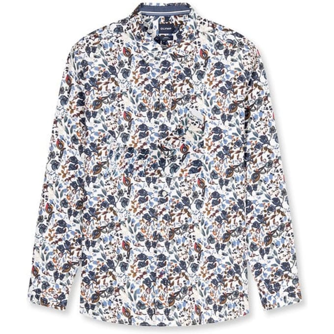 OLYMP Casual Overhemd, Regular Fit, Kent, Gebroken Wit