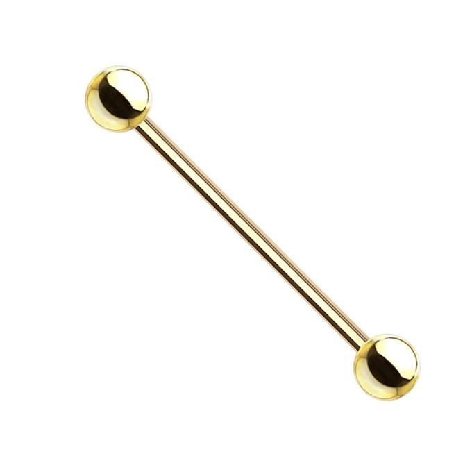 Industrial piercing titanium basis 38 mm - goud - LMPiercings