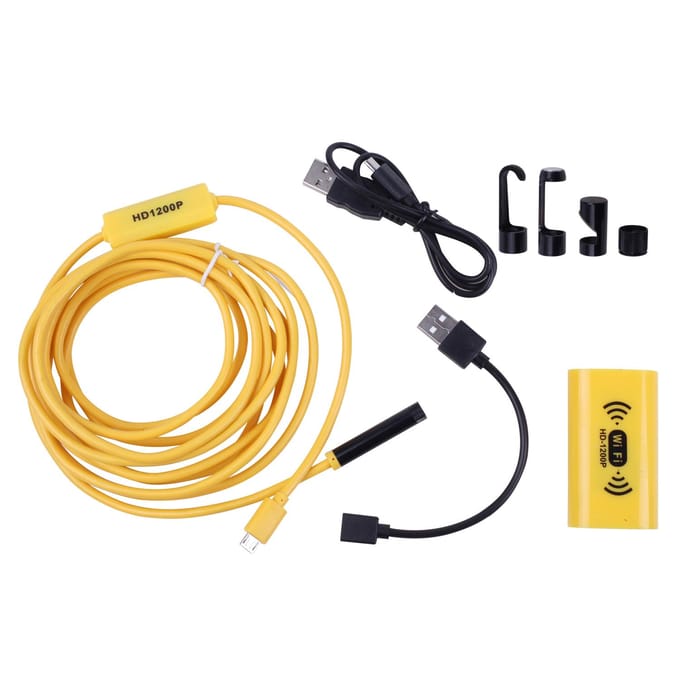 Caméra vidéo endoscopio sans fil 8mm IP68 WiFi étanche 2.0MP 5M noir