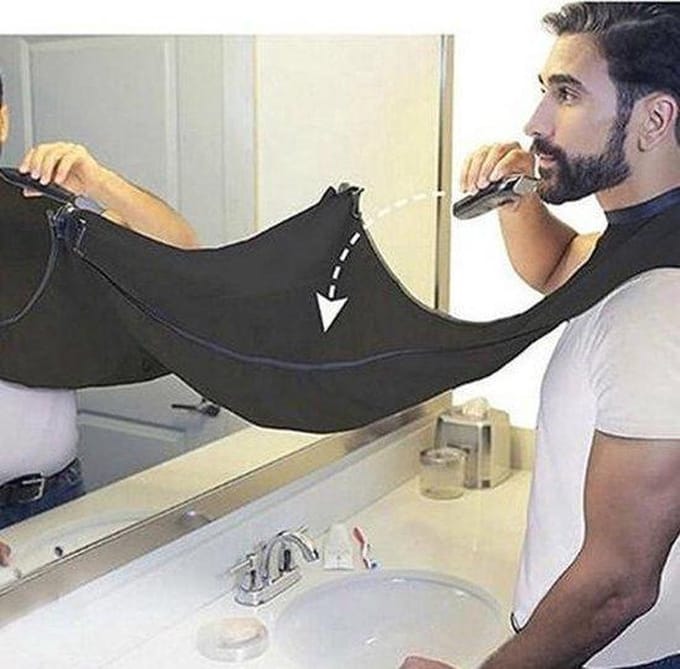 *** 2x Baard Cape Zwart - Scheerschort - Baardhaar Trimmer Opvang - Baard accessoires - van Heble® ***