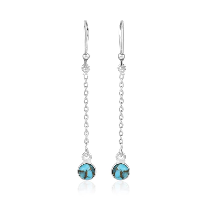 SilverGems Zilveren oorhangers met Koper Turquoise edelstenen