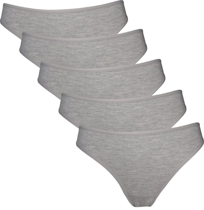 Vanilla - Dames string, Ondergoed dames, Lingerie - 5 stuks - Egyptisch katoen - Grijs - L