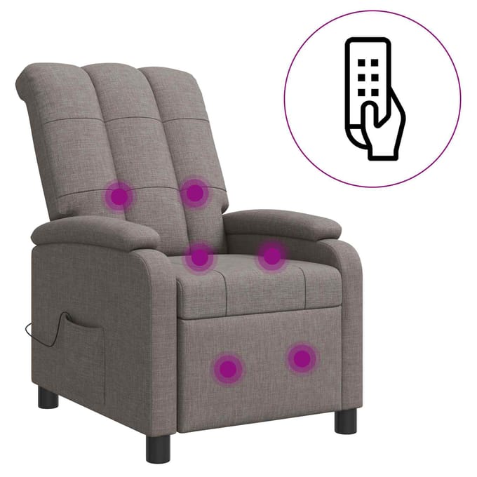 vidaXL - Massage - Relaxstoel - Taupe - Stof