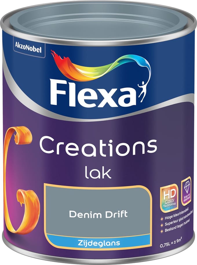 Flexa Houtlak Creations - Zijdeglans - Denim Drift - 750ml