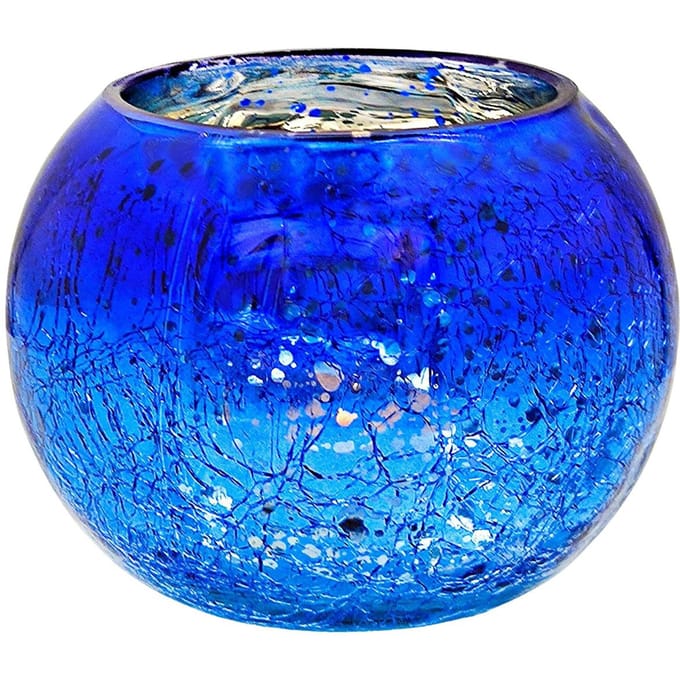 Kandelaar Multifunctioneel Glas Theelichthouder Decoratie Gegalvaniseerd Verloop Kleurrijk blue