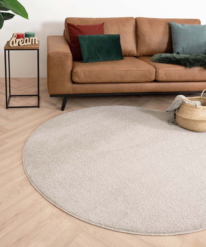 Rond vloerkleed - Fine crème 100