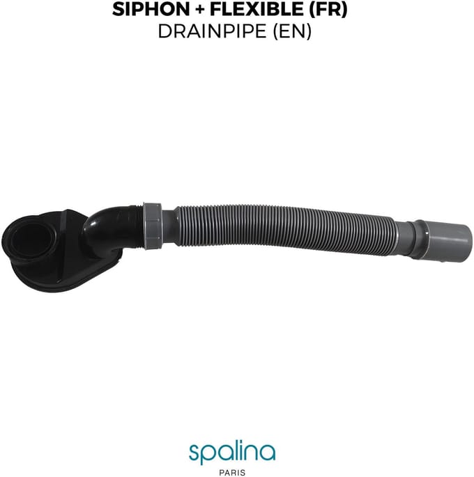 SPALINA - Accessoires - Siphon extra plat + flexible, 80 x8,94 x6,53 cm,