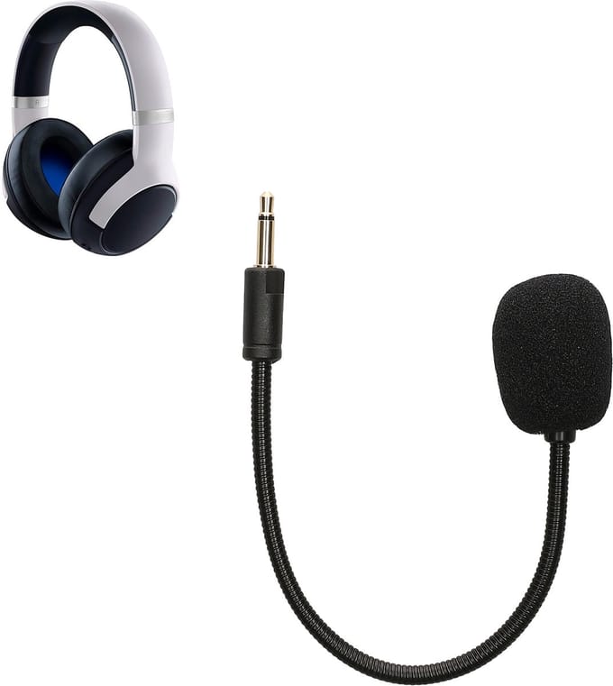 kwmobile microfoon voor gaming headset - geschikt voor Razer Kaira Pro - 10 cm - In zwart