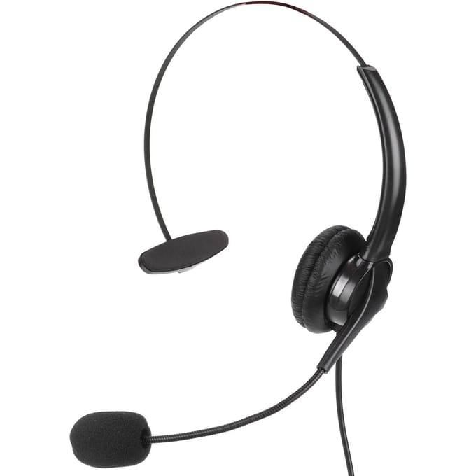 Casque Centre d'Appels 3,5 mm Réduction de Bruit Volume Réglable Casque Service Client avec Microphone pour PC