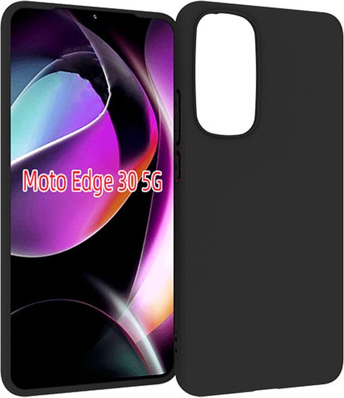 Geschikt voor Motorola Edge 30 Hoesje - Zwart Siliconen Case