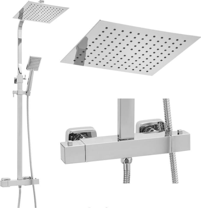 Doucheset - met Regendouche 25cm - en Thermostaatkraan