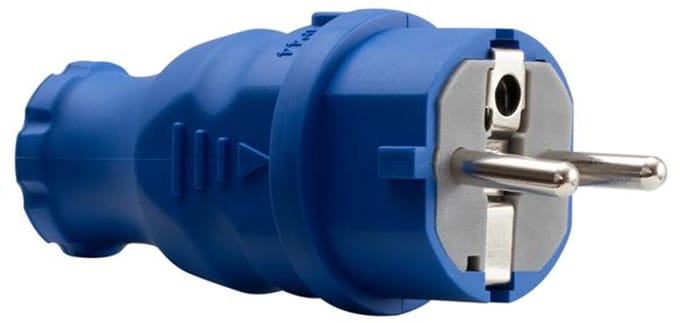 F-Elektro - Rubber Stopcontact - IP44 - 230V 16A - Blauw