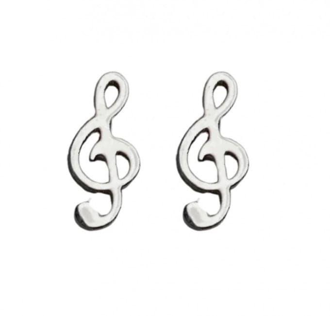 Oorbellen- G-Sleutel- RVS Muziek-9 mm-Charme Bijoux