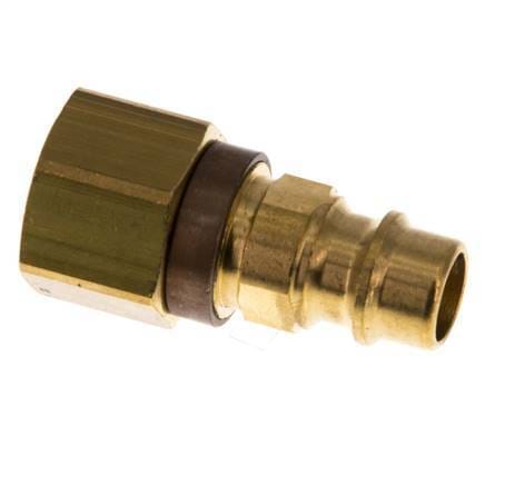 Messing DN 7.2 (Euro) Bruin-Coded Luchtkoppeling Insteeknippel G 1/4 inch Binnendraad - CLP7-F-B-BRO-P-CD-014