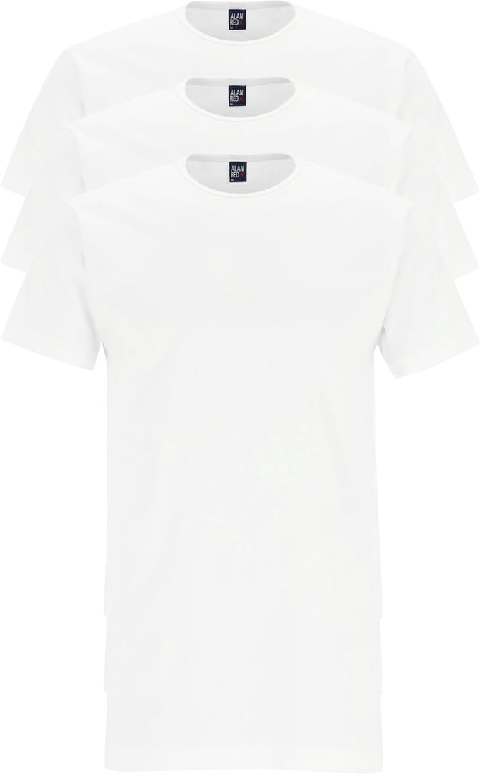 Alan Red Giftbox Derby O-Hals T-shirts Wit (3Pack) - Basic T-shirt