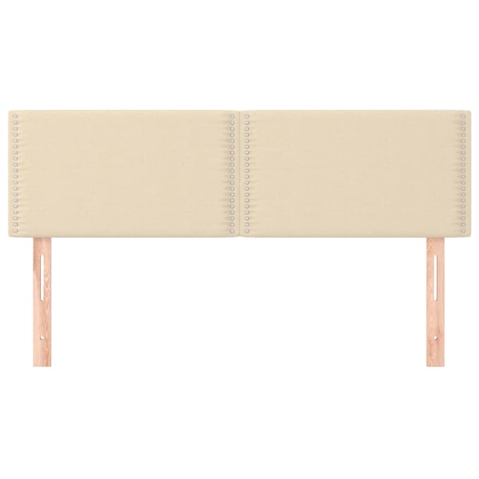 vidaXL Hoofdborden 144x5x78/88 cm stof crèmekleurig