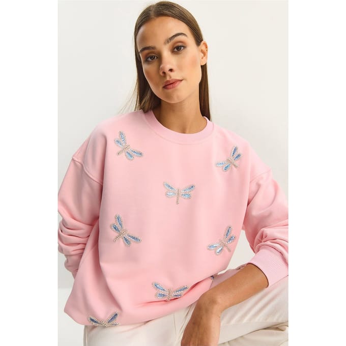Libelle Geborduurde Crew Neck Sweatshirt