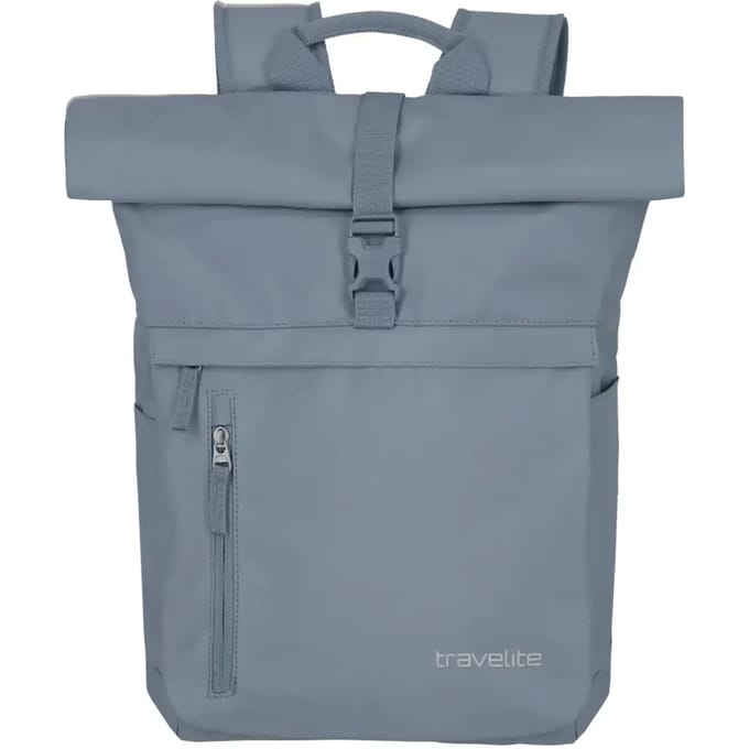 Travelite Basics Rollup Backpack 35 liter - Bluegrey – Rolltop rugzak – Van polyester – Laptop rugzakken, laptoptassen en rugtassen