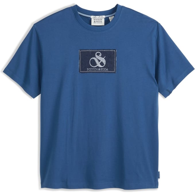 Scotch & Soda Graphic Tee Dark Denim Taglia: M | Magliette basic Outlet | Uomo | Blu