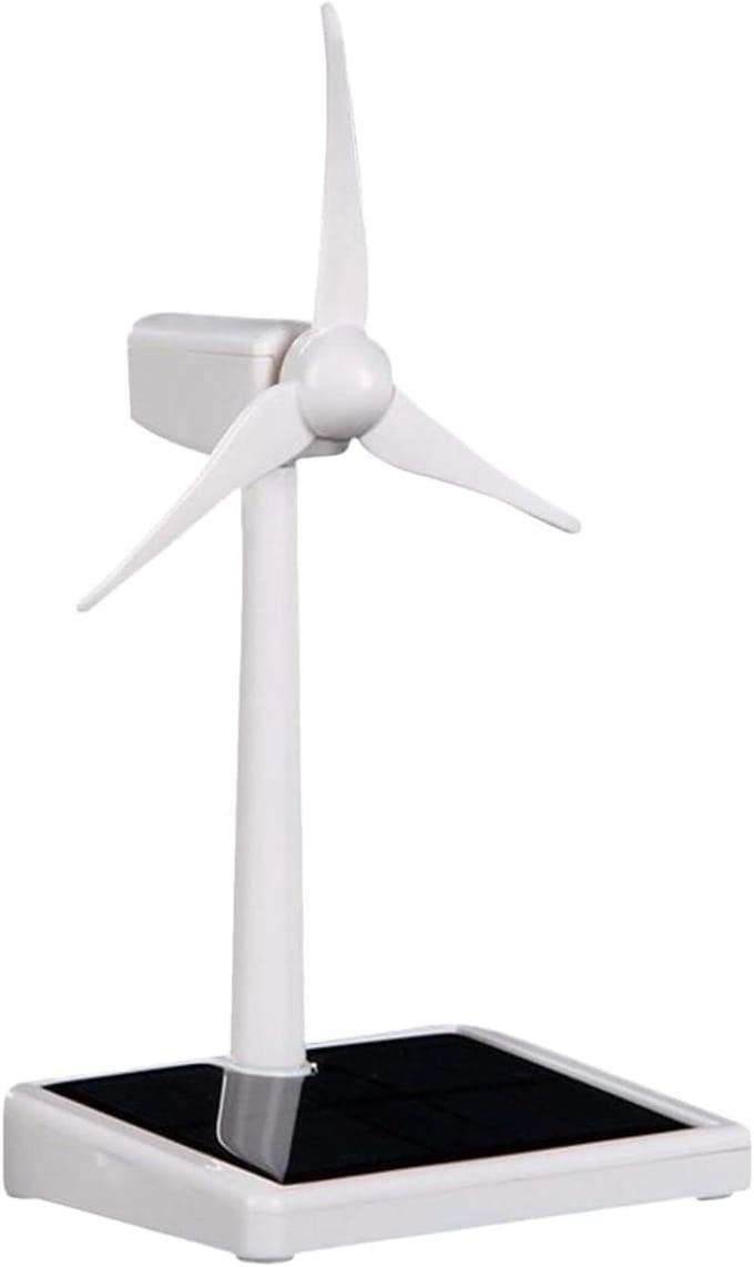 Model windturbine - Zonne-energie molen - Educatief project - Hernieuwbare energie - 135 x 116 x 38 cm - Wit