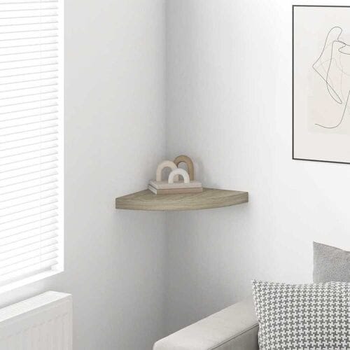 vidaXL - Hoekschap - zwevend - 35x35x3,8 - cm - MDF - eikenkleurig