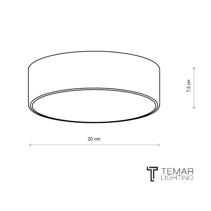 TEMAR LIGHTING Plafondlamp Cleo 200, koper, sensor, IP54, Ø 20 cm, metaal