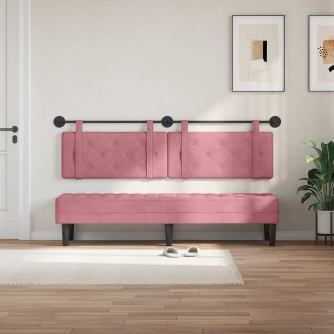 vidaXL - Hangend - hoofdbord - Roze - Fluweel