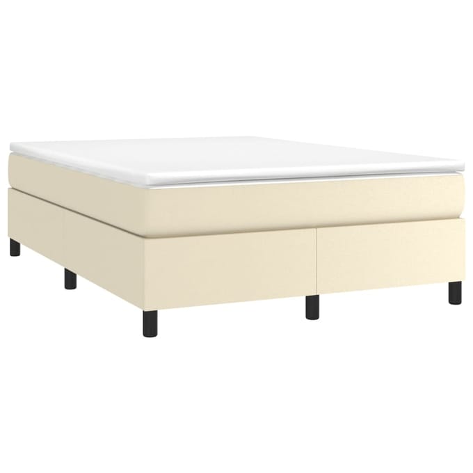 vidaXL - Boxspring - bed - kunstleer - crèmekleurig - 140x190 - cm