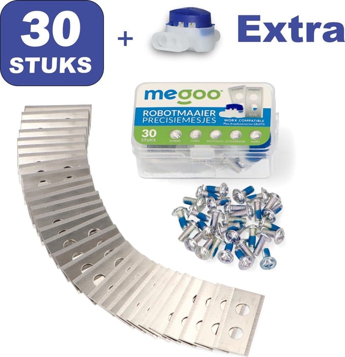 Mesjes voor WORX landroid robotmaaier - 30st - RVS - plastic box + CONNECTOR