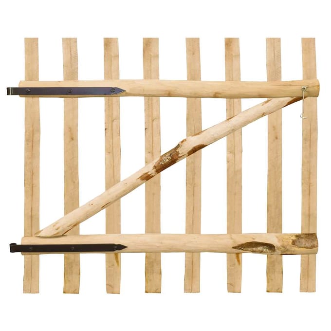 Portail de clôture à un vantail Bois de noisetier 100 x 90 cm