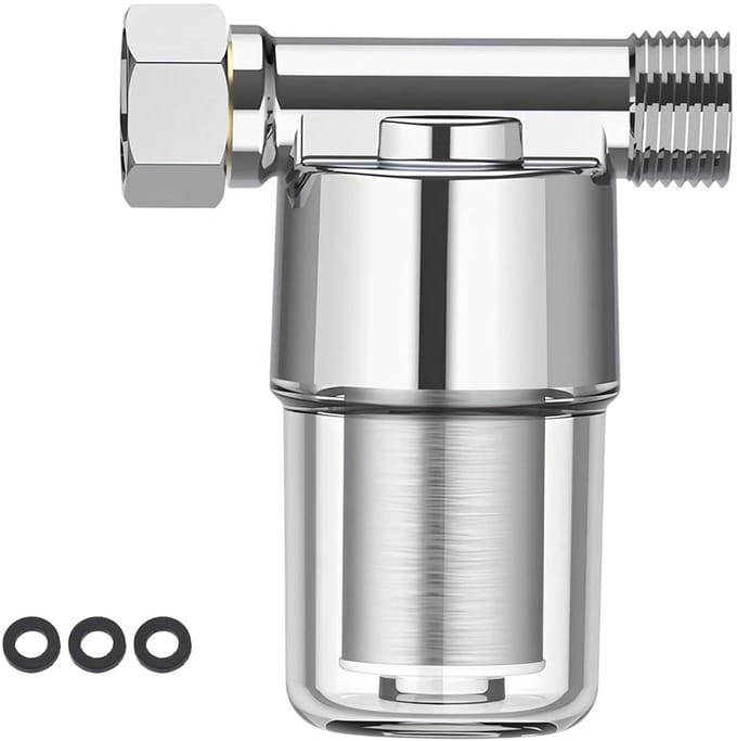 Waterfilter 1/2 inch met 40 μm kalkfilter voor douche en boiler