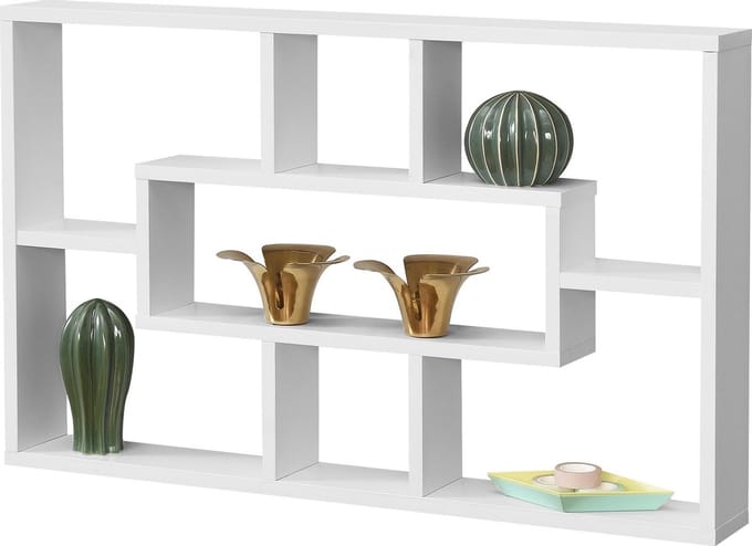 Wandrek Qinngua met 7 vakken 77x10x48 cm wit