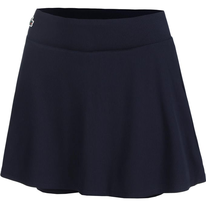 Lacoste Women's Ultra Dry Sport Lined Skirt Navy, L