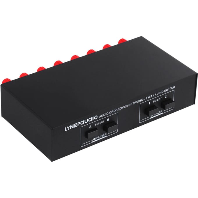 LINEPAUDIO 2 In 2 Uit Luidspreker Selectie Schakelaar Audio Signaal Schakelaar Eindversterker Audio Ontvanger zwart
