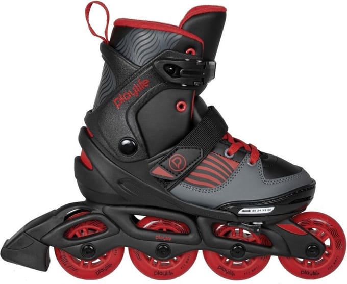 Playlife Inlineskates Dark Breeze Jongens Zwart/rood Mt 29/32
