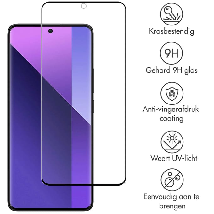 Accezz Screen Protector - Geschikt voor Xiaomi Redmi Note 13 Pro Plus (5G) - Gehard Glass Full Cover