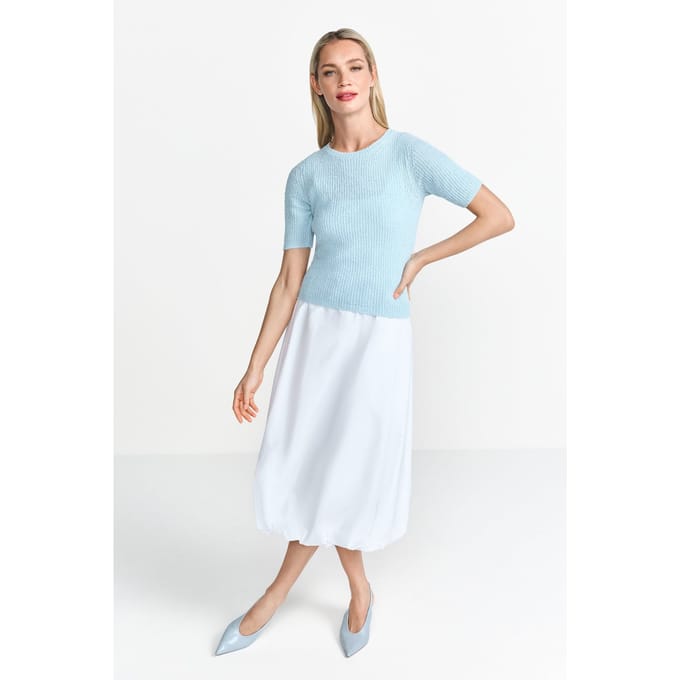 Rich & Royal Structured Towelling Short Sleeve Clear Sky Taglia: S | Maglioni a maglia Outlet | Donna