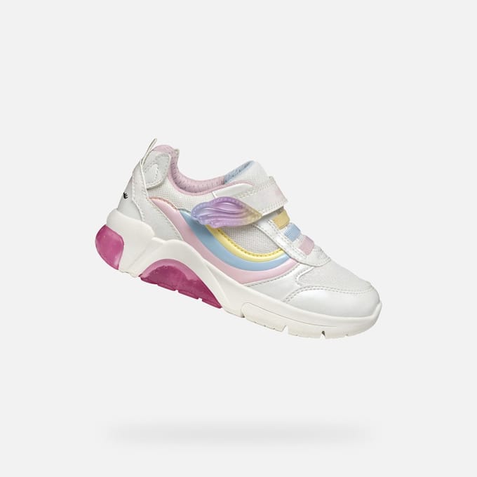 GEOX FADINLIGHT MEISJES Sneakers - WIT/VEELKLEURIG