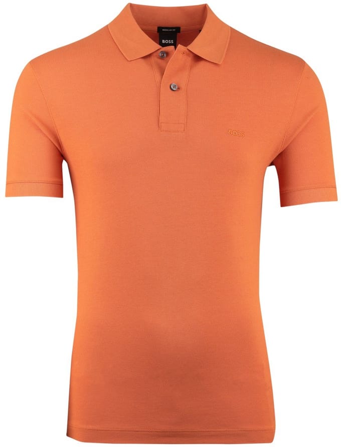 BOSS Black Pallas 2-knoops poloshirt oranje