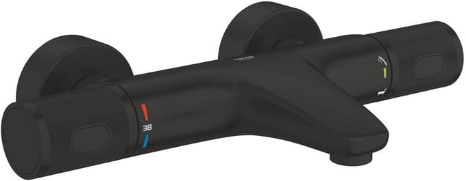 GROHE Precision Feel Thermostatische Badmengkraan - Wandgemonteerd - Met CoolTouch - AquaCalibrator - Matte Black (matzwart)