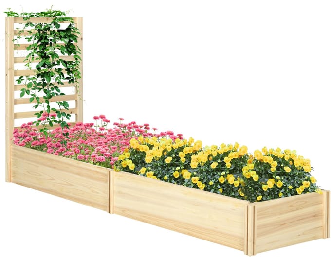 Outsunny Multifunctioneel Tuinbed - Vurenhout - 230x60x110cm - Natuurlijk Hout