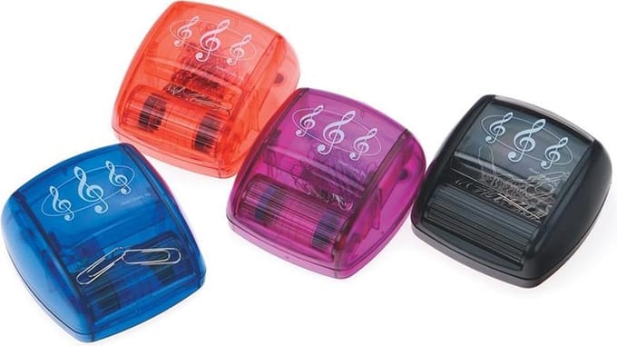 Magnetische paperclip bewaardoos vioolsleutel rood
