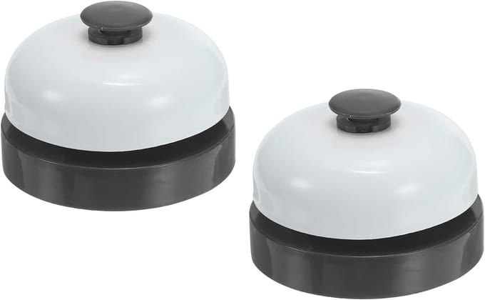 Service Bellen - Diensten Bel - Hulp Inroepen - Helder Geluid - 64 cm Diameter - Zwart/Wit