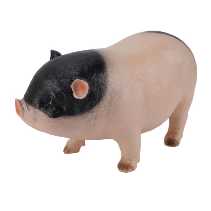 Klein Varkensbeeld Staand Biggetje Figuur Hars Dierensculptuur voor Buitentuin en Bureau