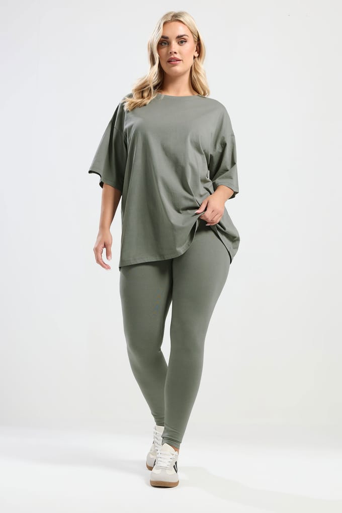 Yours Kakigroene Leggings Size 42